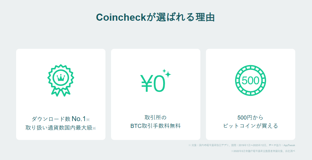 コインチェックが選ばれる理由